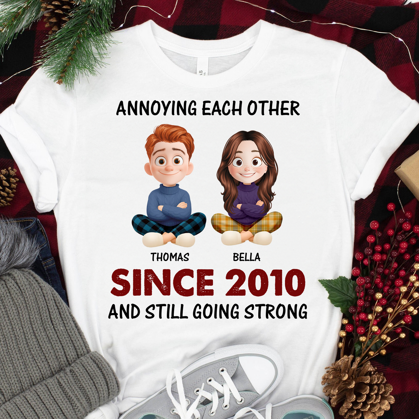 Couple T-Shirt - Custom Name and Appearance Shirt - Personalized Couple Custom T-shirt