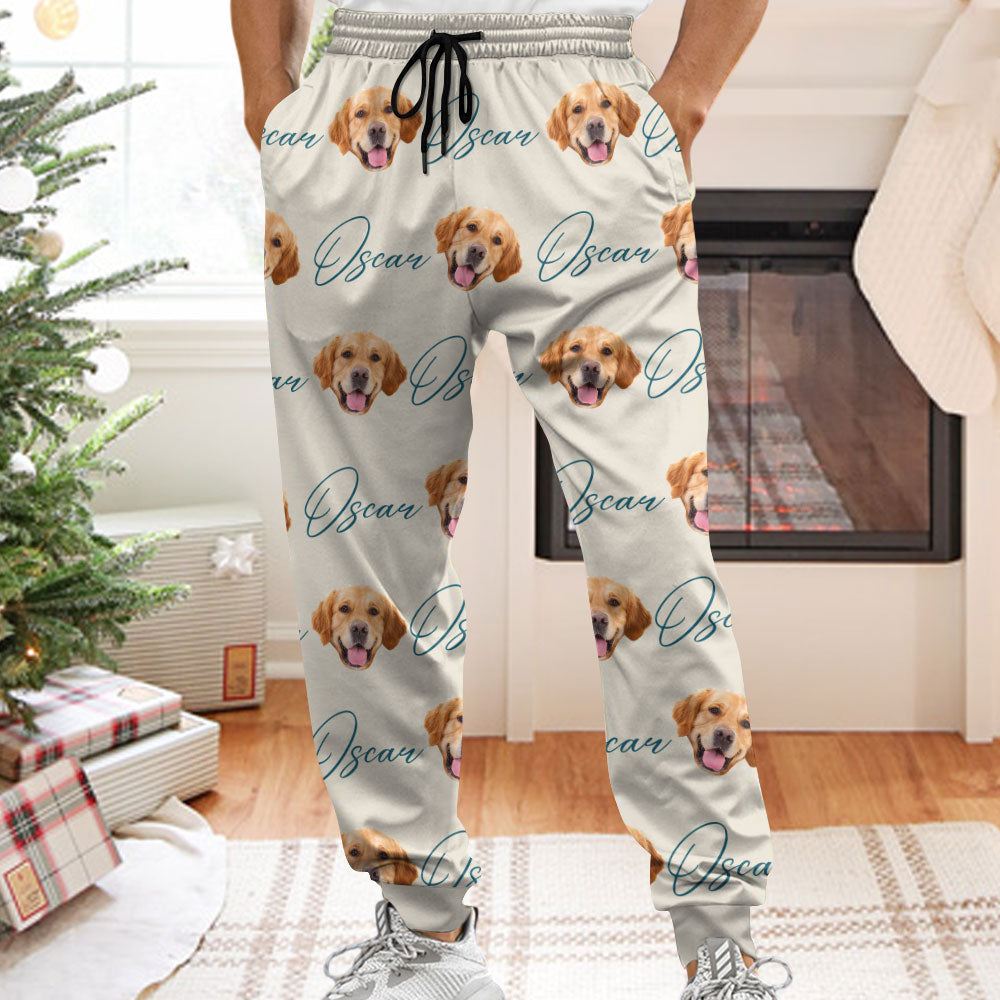 Color Custom Face Photo Pajama Pants - Christmas Gift