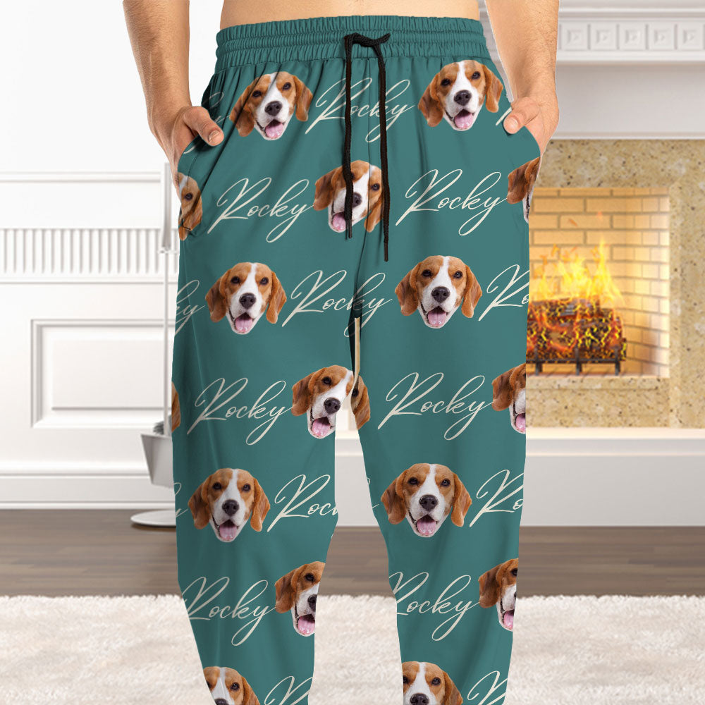 Color Custom Face Photo Pajama Pants - Christmas Gift