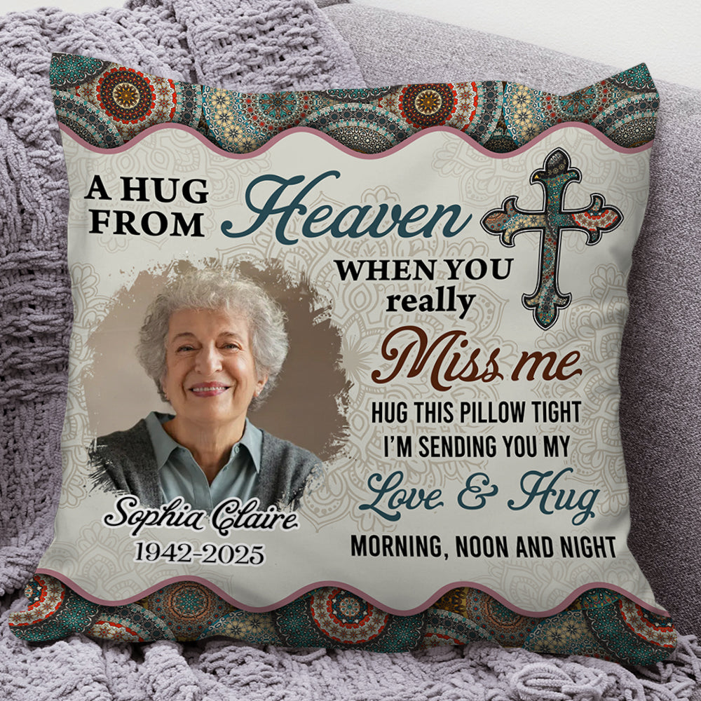 Custom Name and Photo Pillow - Memorial Personalized Custom Pillow - Sympathy Gift For Family Members