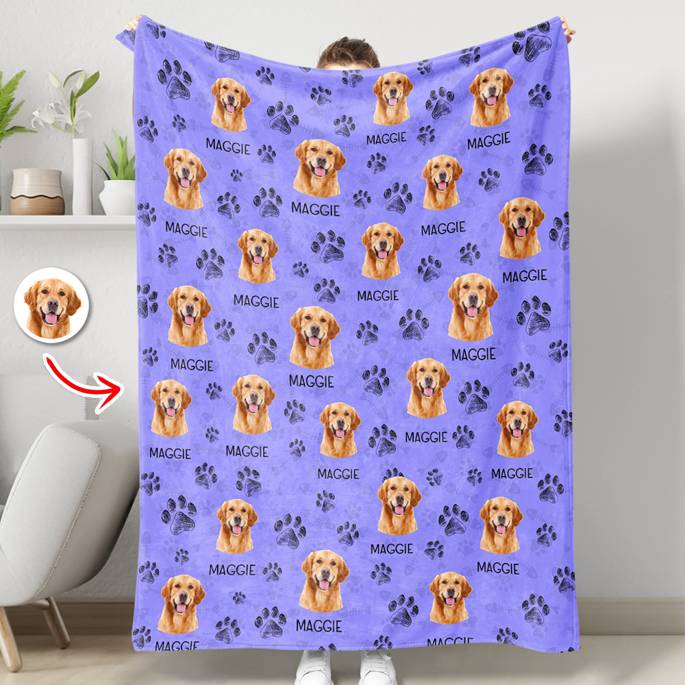 Fur Baby Name and Photo - Custom Pet Gift - Personalized Custom Pet Blanket