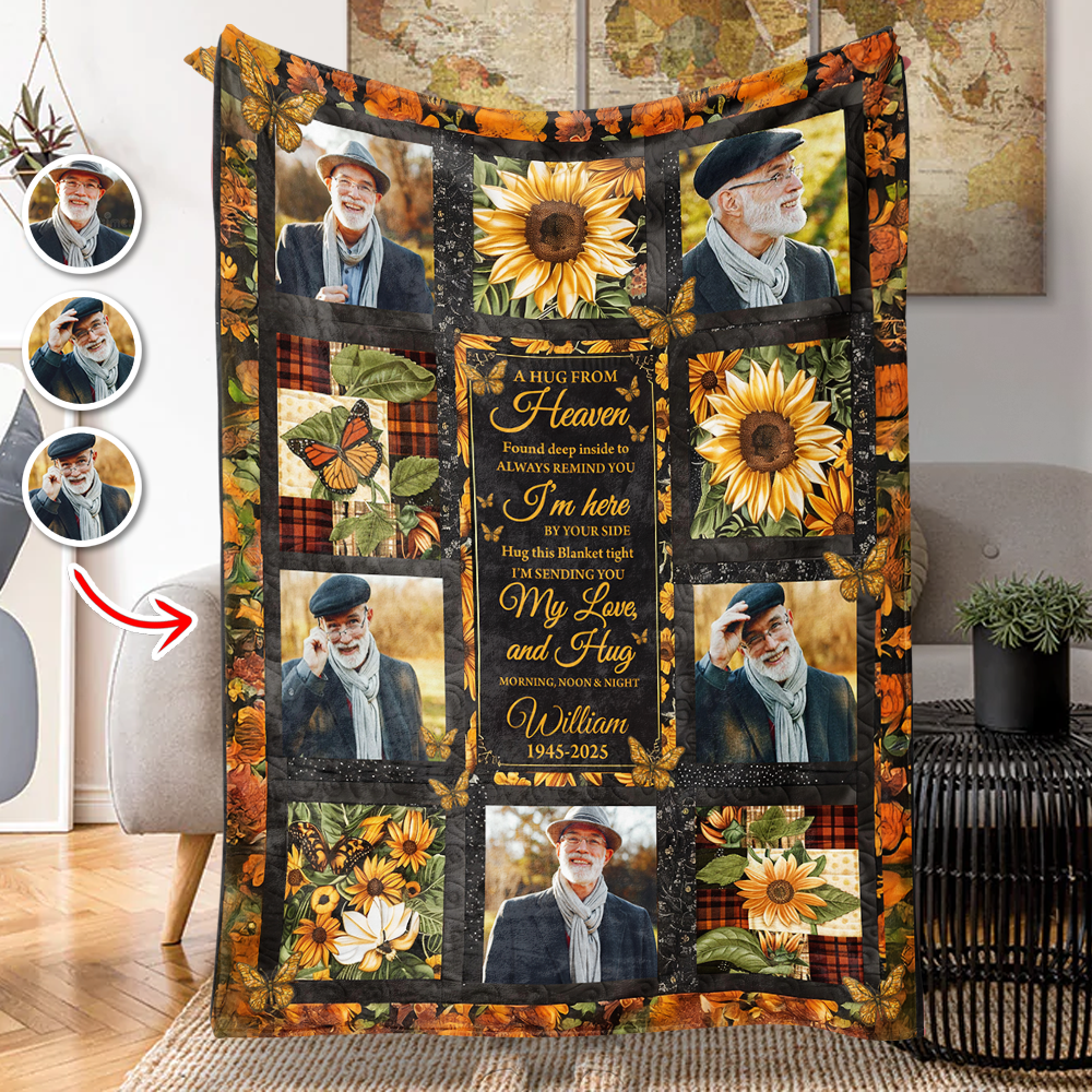 Custom Name and Photo - Memorial Gift - Personalized Custom Memorial Blanket