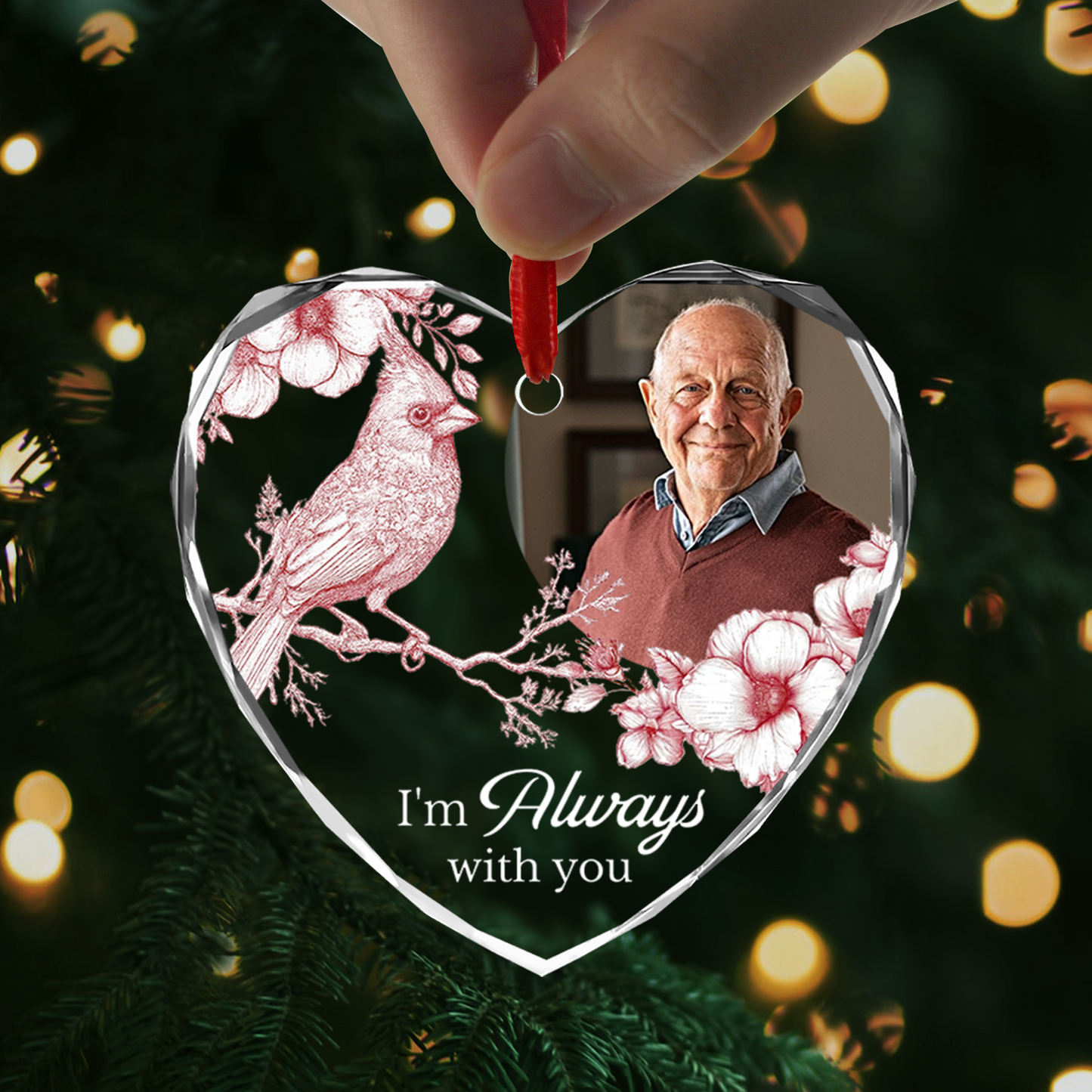 I'm always with you - Personalized Custom Glass Ornament