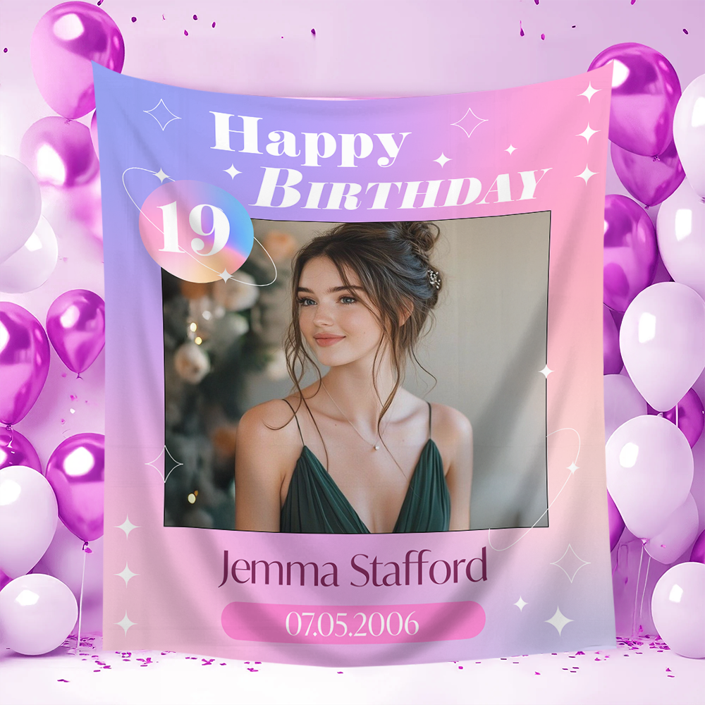 Personalized Birthday Backdrop, Custom Birthday Party Decorations