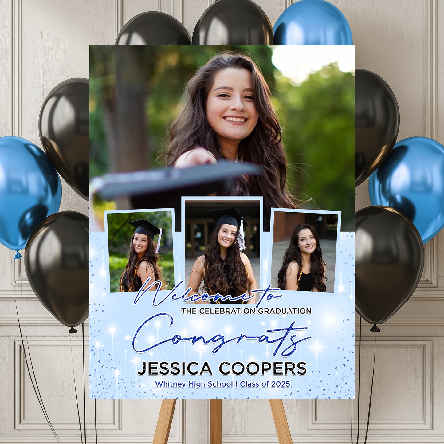 Personalized Graduation Welcome Sign β Custom Name, School & Photo for Class of 2025