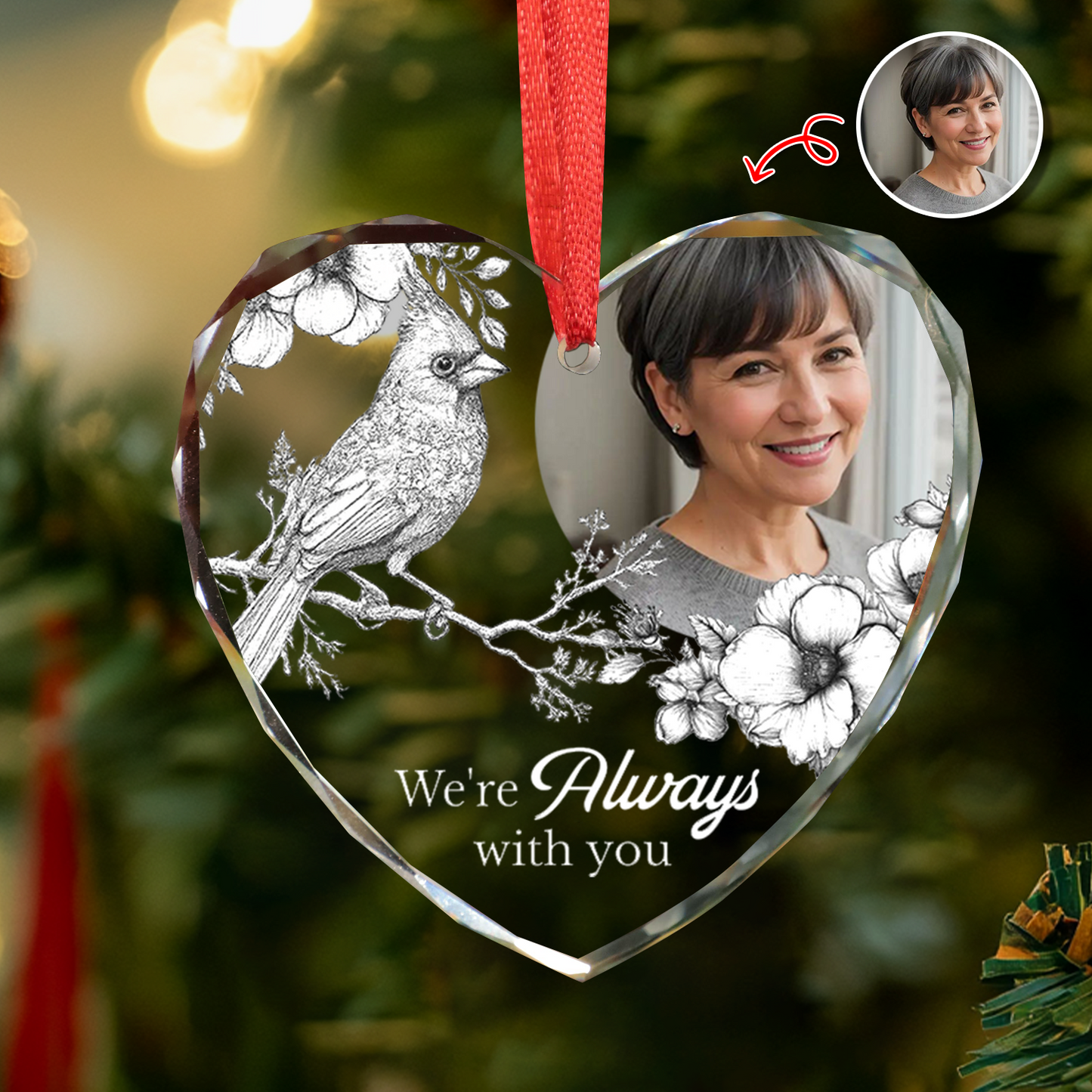 I'm always with you - Personalized Custom Glass Ornament