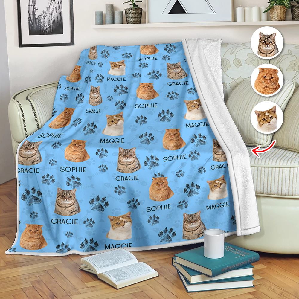 Fur Baby Name and Photo - Custom Pet Gift - Personalized Custom Pet Blanket