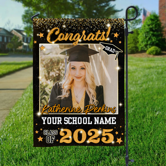 Personalized Class Of 2025 Flag, Custom Photo Congrat Grad Gift, Graduation Decorations