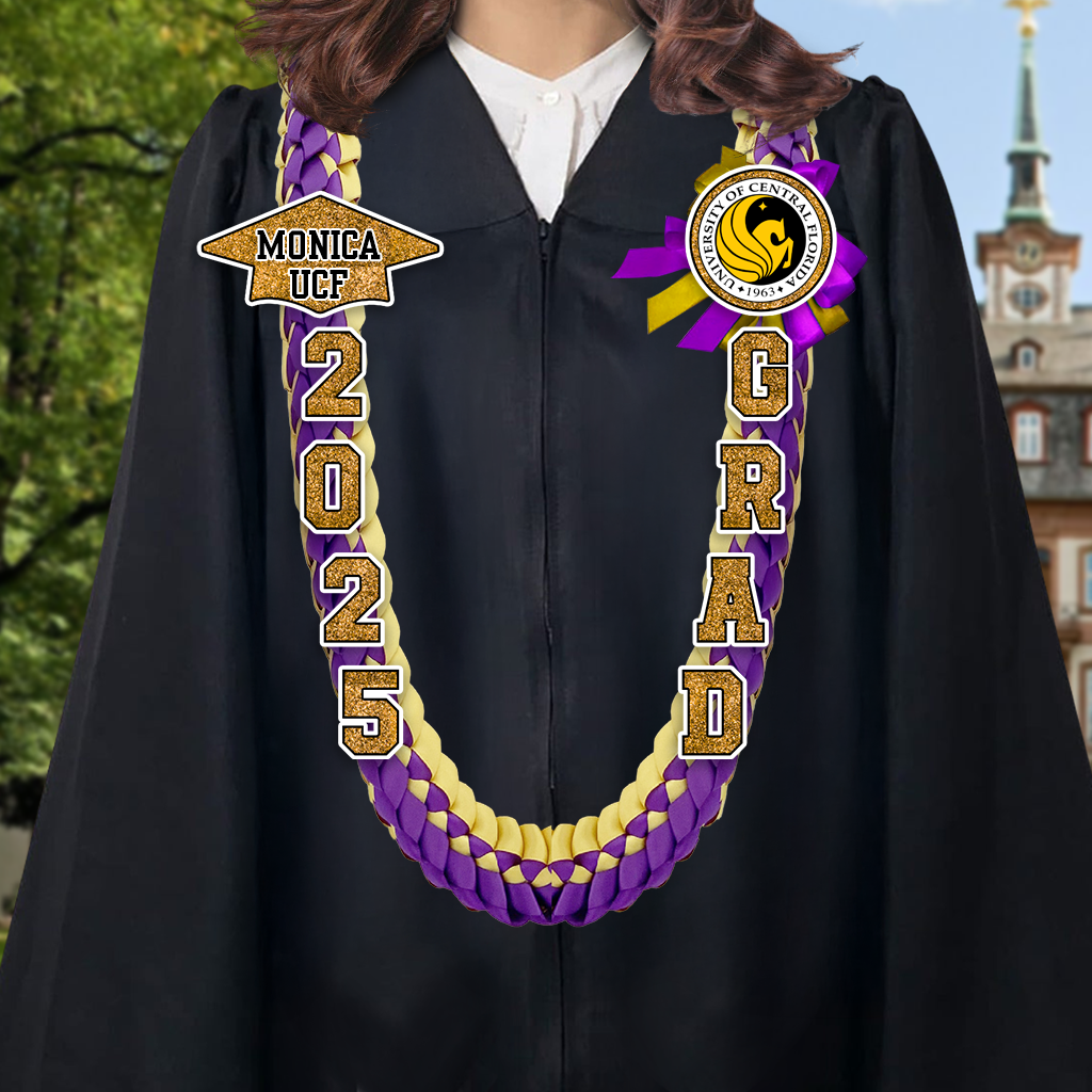 2025 Graduation Lei Custom Name and Photo - Personalized Graduation Lei - 2025 Grad