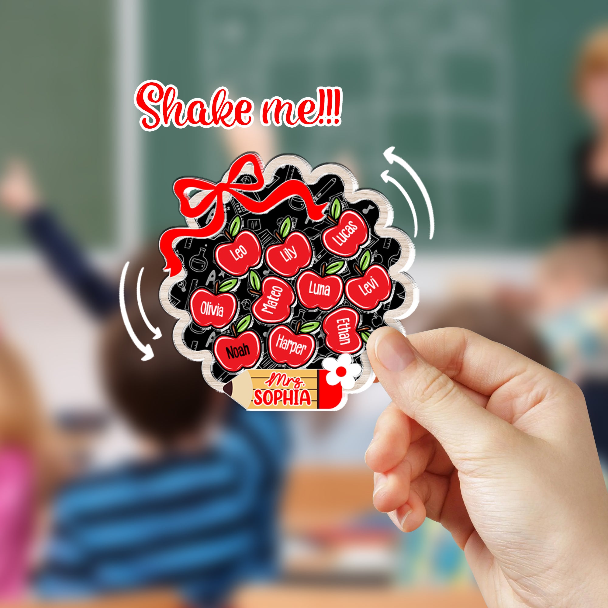 Personalized Teacher Shaker Magnet - Custom Name Gift for Teachers