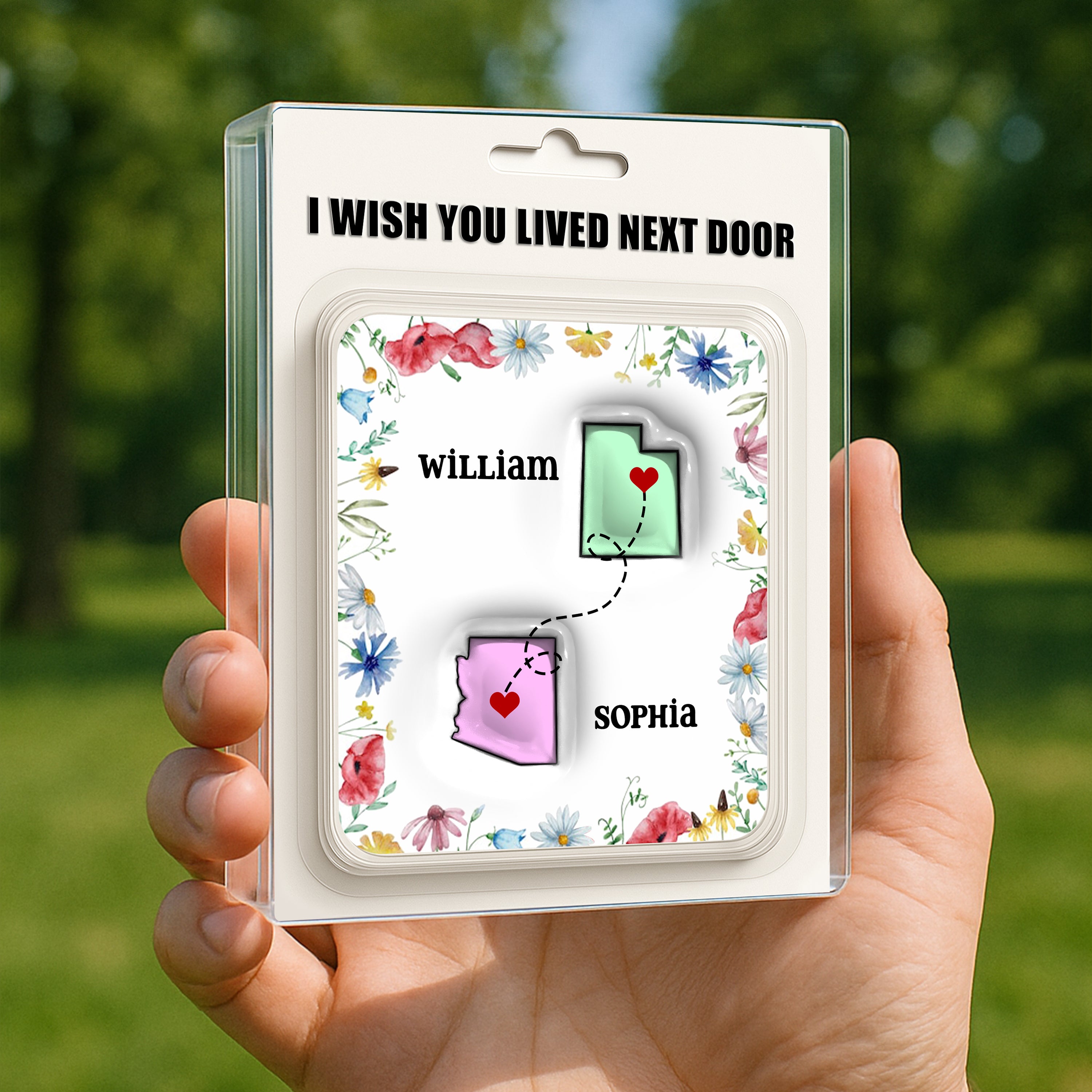 I Wish You Lived Next Door - Personalized Name Gift - Custom Shape Acrylic Block Plaque