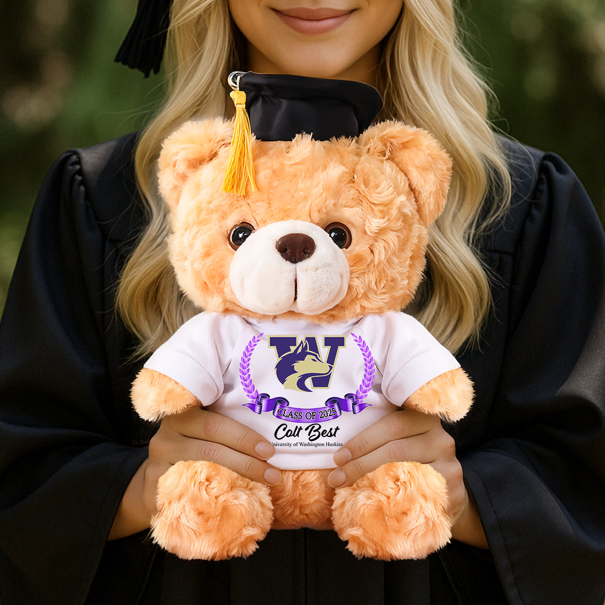 Class Of 2025 Custom Logo Graduation Teddy Bear Plush - Graduate Bear With Cap
