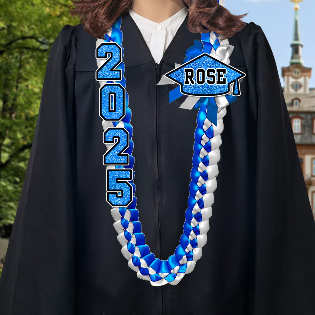2025 Graduation Lei Custom Name and Photo - Personalized Graduation Lei