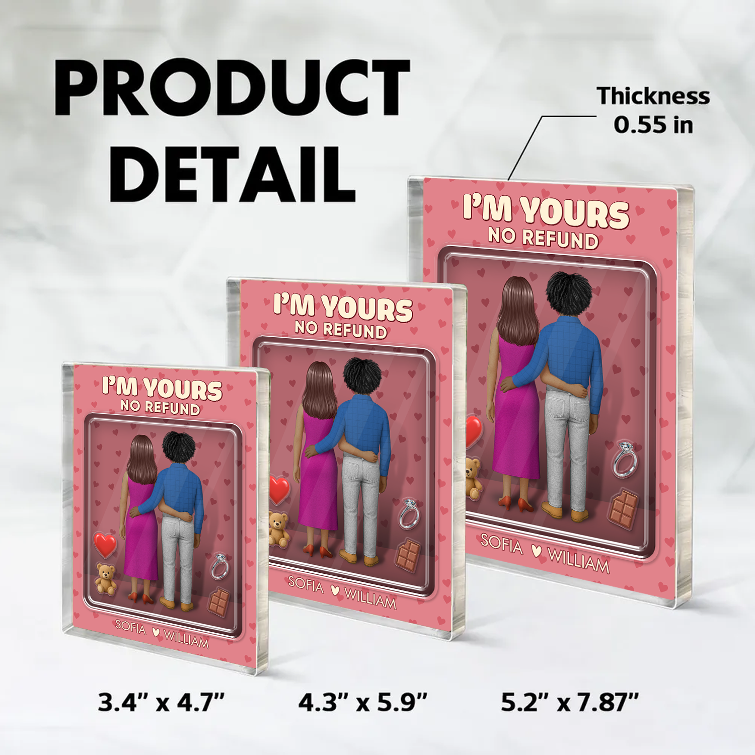 You & Me We Got This - Custom Figure Personalized Acrylic Block Plaque