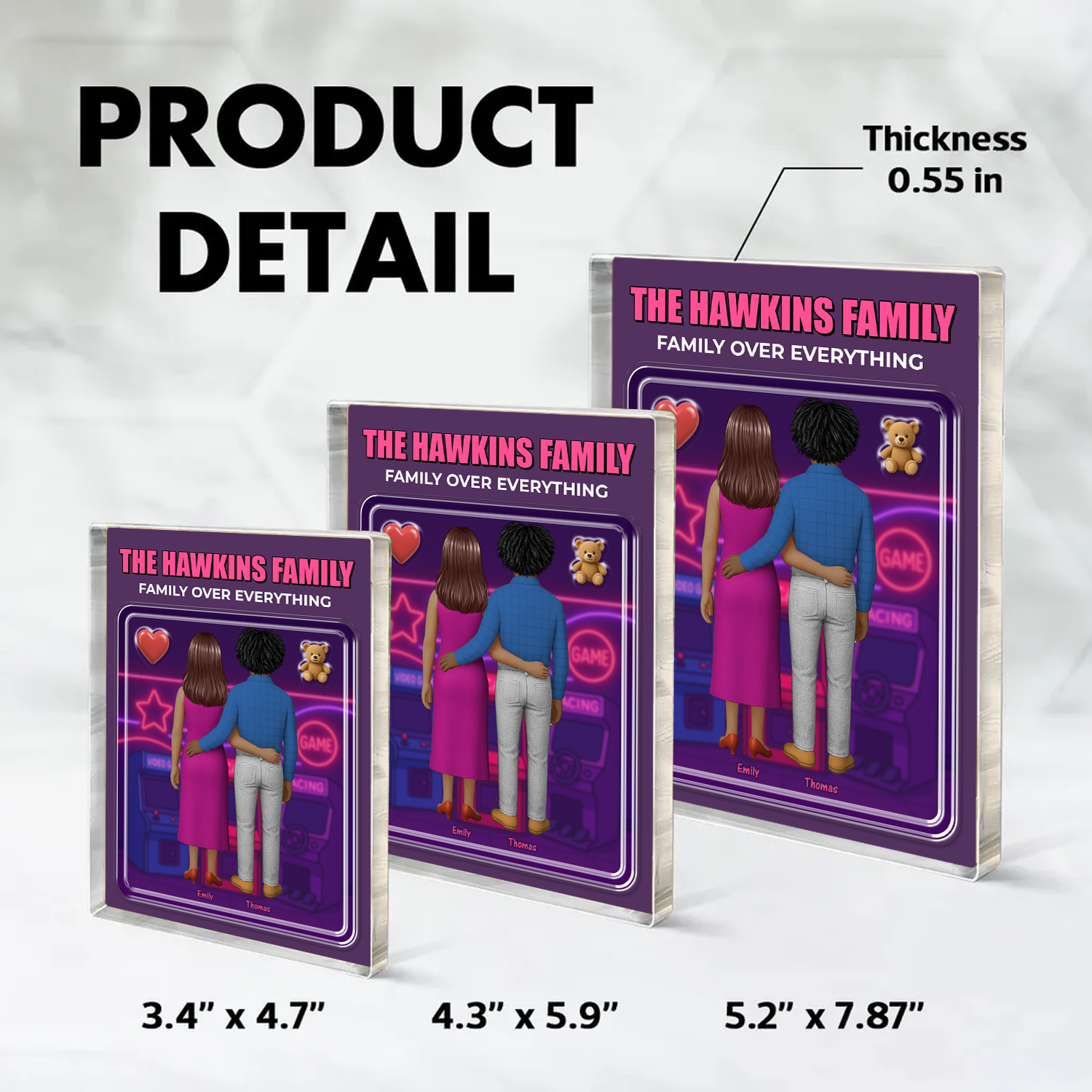 Our Family  Figures Realistic Figures Style - Custom Figure Personalized Acrylic Block Plaque