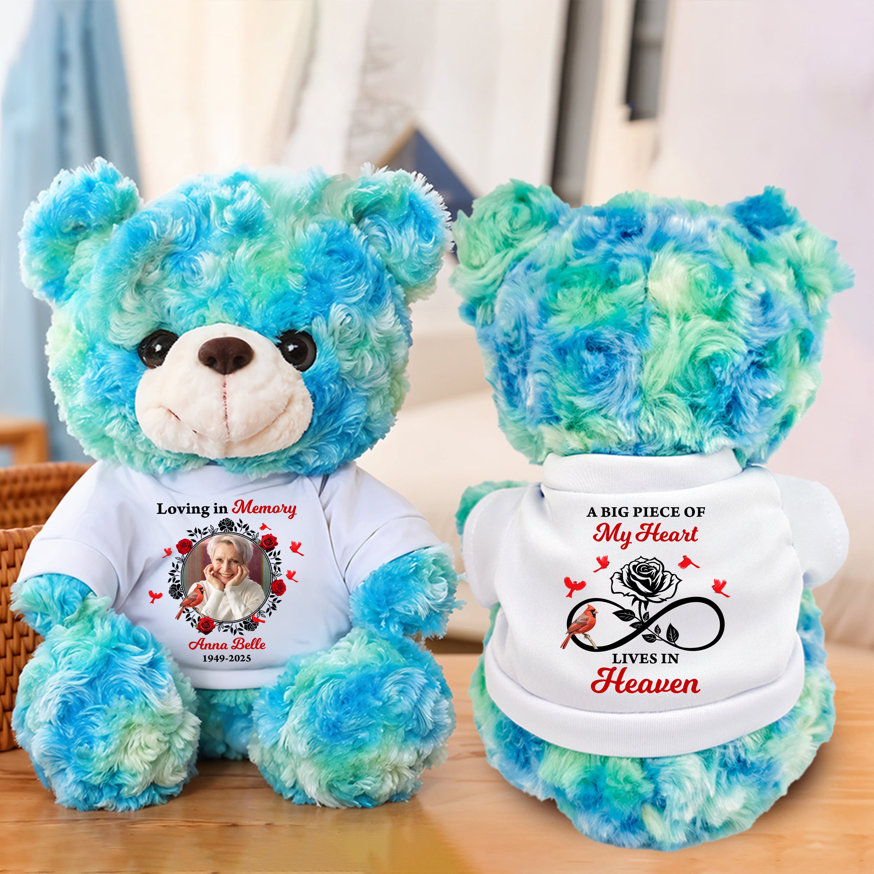 Loving In Memory - Personalized Memorial Bear Plush - Memorial Gift
