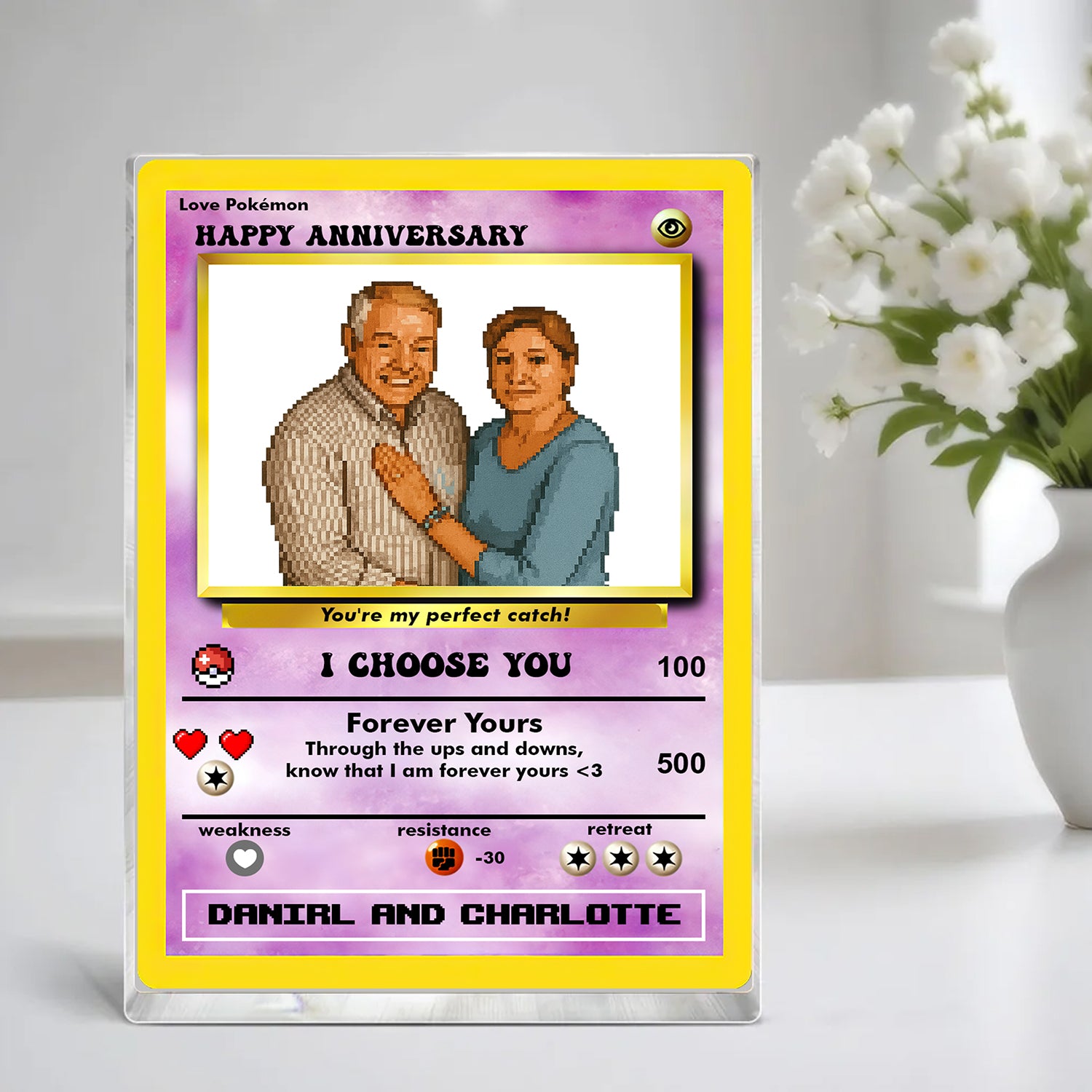 Pokemon Anniversary Card  - Custom Shape Acrylic Block Plaque