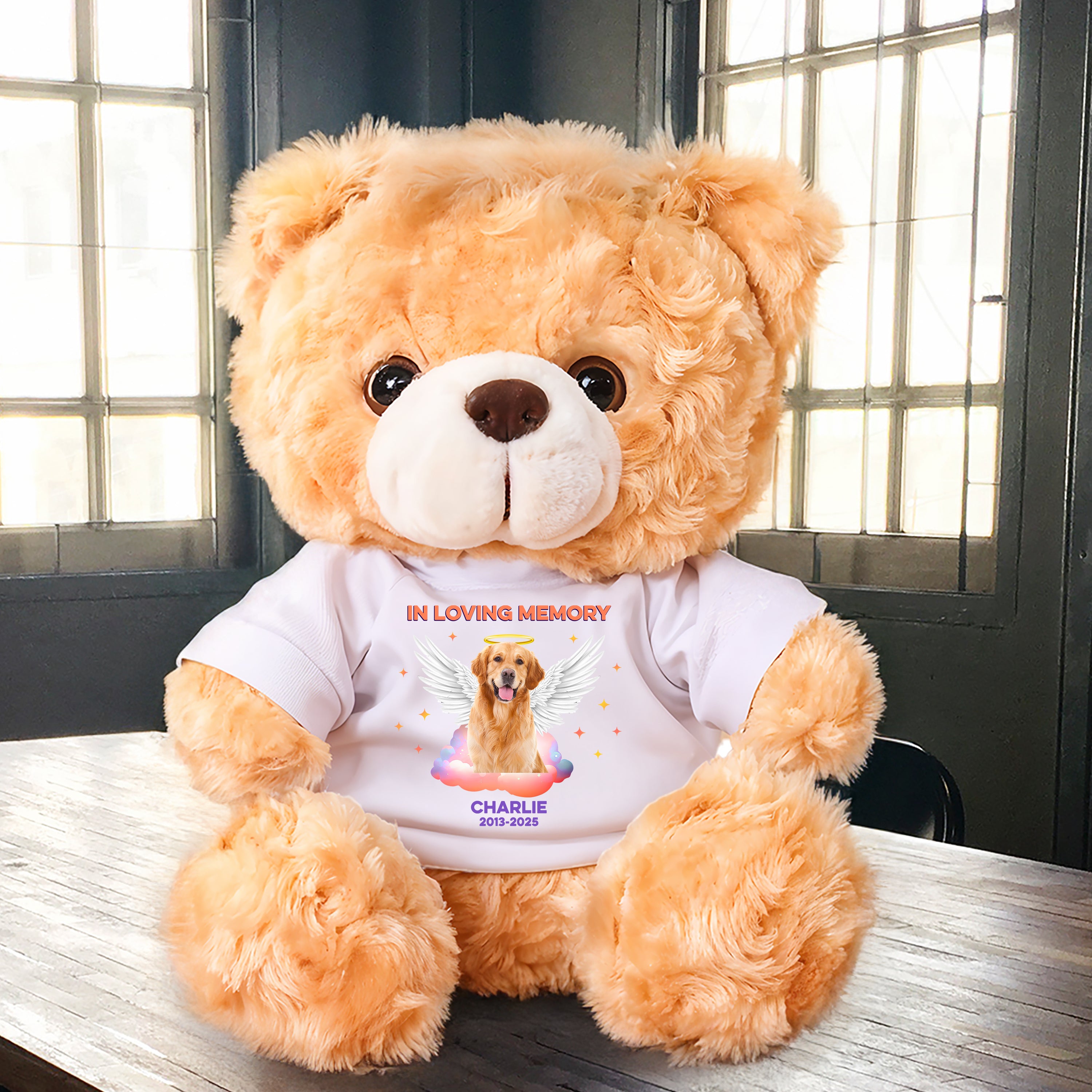 In Loving Memory - Personalized Pet Memorial Bear Plush - Pet Memorial Gift