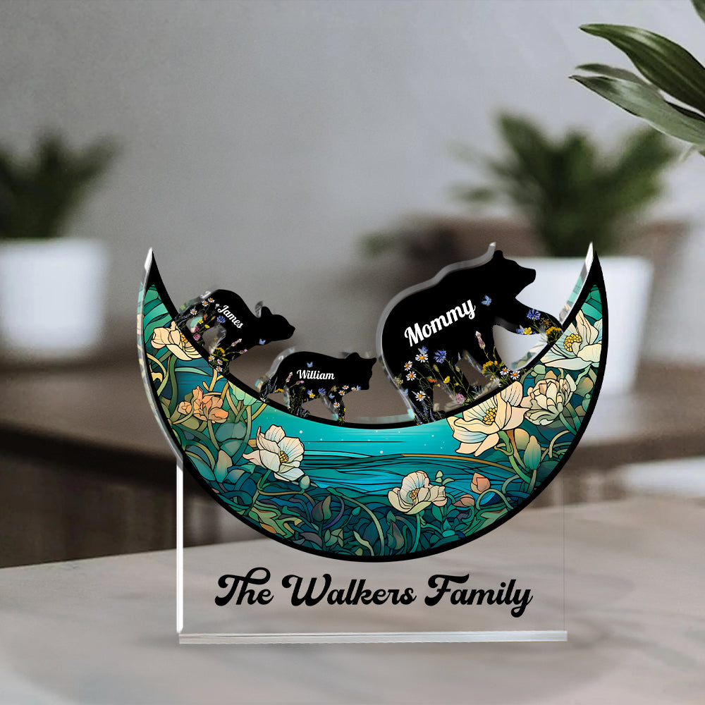 Family Bear - Personalized Custom Shaped Acrylic Plaque - Home Decor