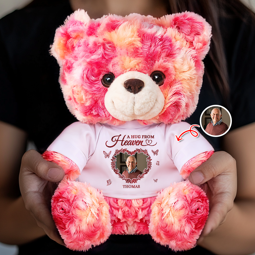 A Hug From Heaven - Custom Name and Photo Teddy Bear