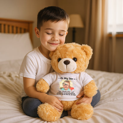 Be Brave But Stay Safe - Personalized Bear Plush - Custom Name and Photo Teddy Bear