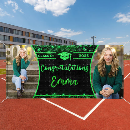 Congratulations Class Of 2025 Personalized Banner Custom Graduation Decor Gift