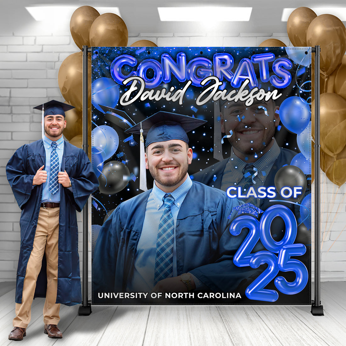 Personalized Congrats Class Of 2025 Backdrop, Custom Graduation Party Decorations