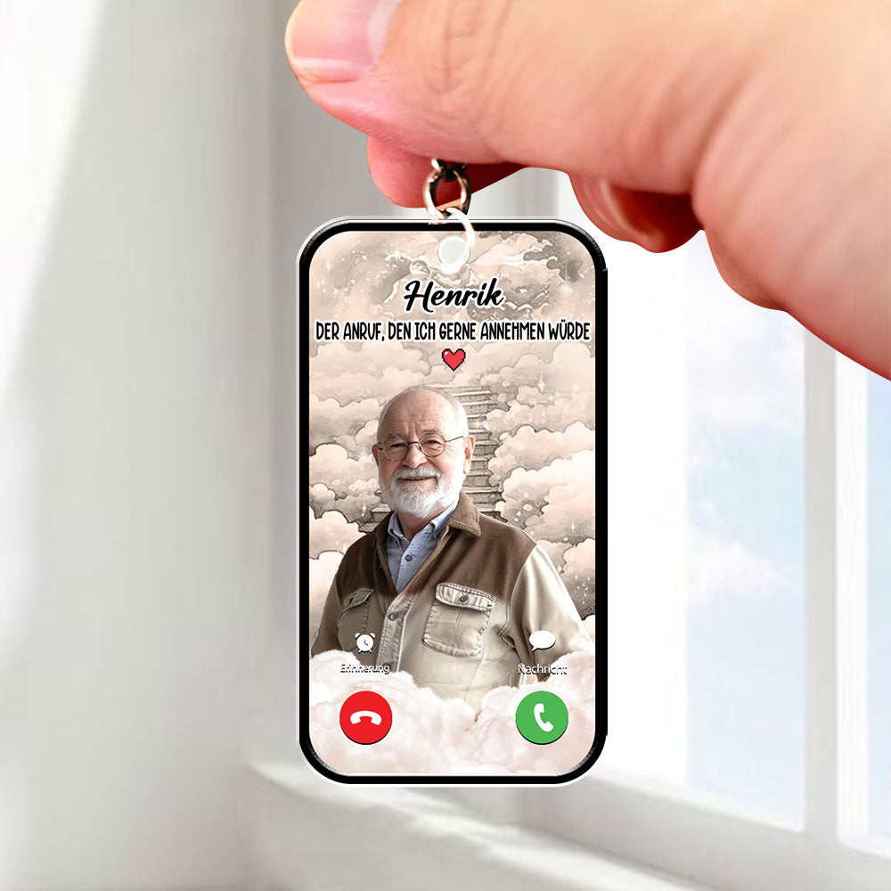 The Phone I Wish I Could Take - Custom Photo Personalized Keychain - Memorial Gift