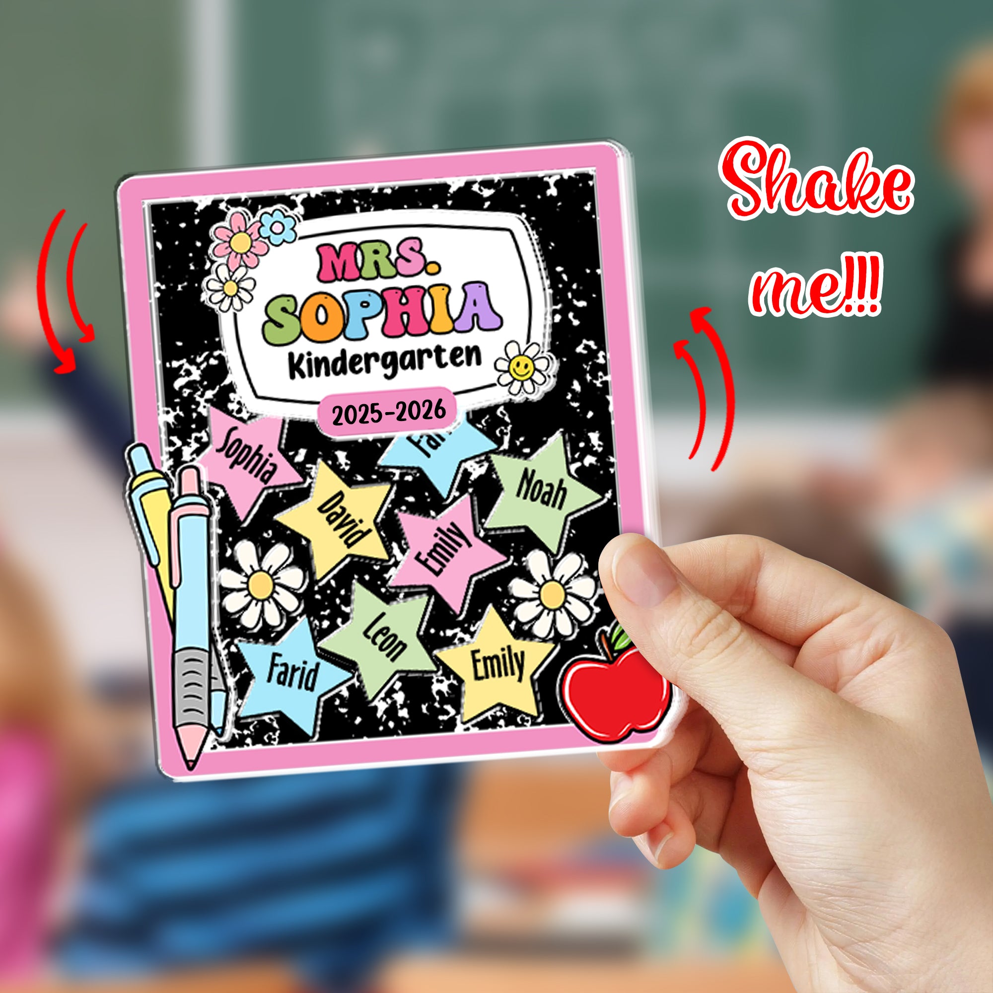 Personalized Shaker Magnet - Custom Name Gift for Teachers