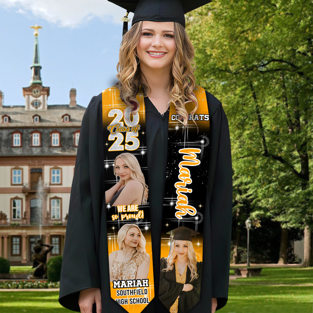 Congratulations Class Of 2025 - Personalized Graduation Stoles, Graduation Gift