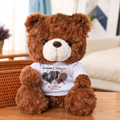 In Loving Memory - Personalized Memorial Bear Plush - Custom Name and Photo Teddy Bear