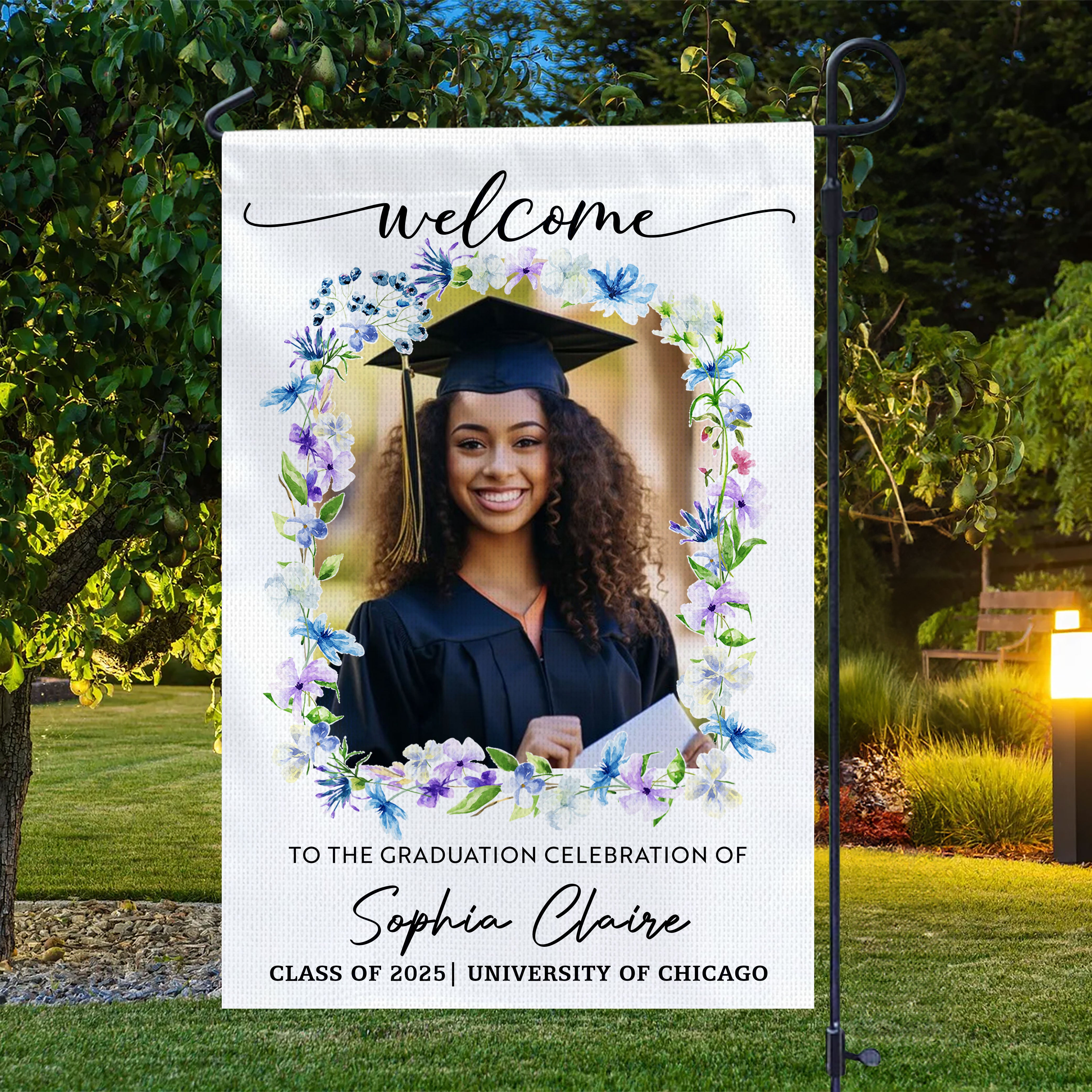 Custom Graduation Flag | Graduation Party Flag With Photo – Graduation Garden Flag & Party Decor