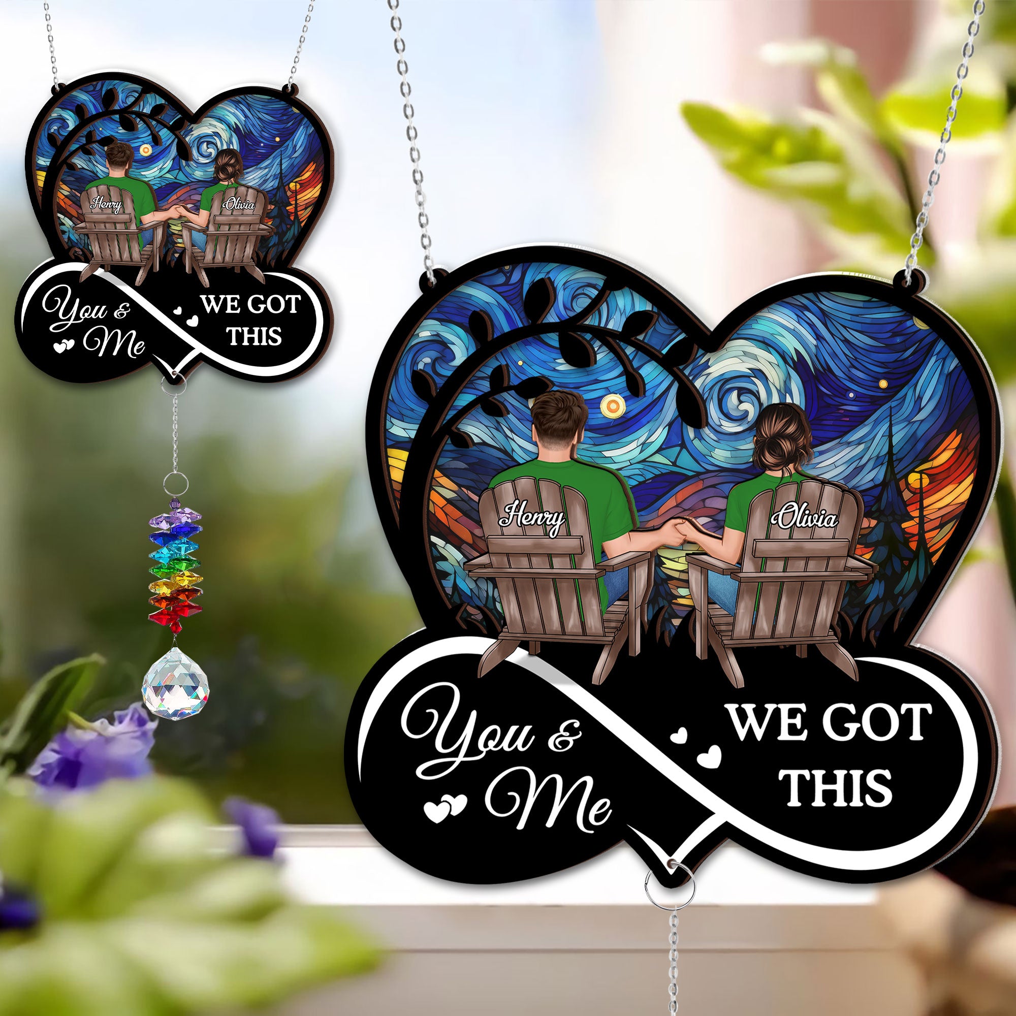 I Am Always With You - Ornament Hanging Piece With Crystal Charm