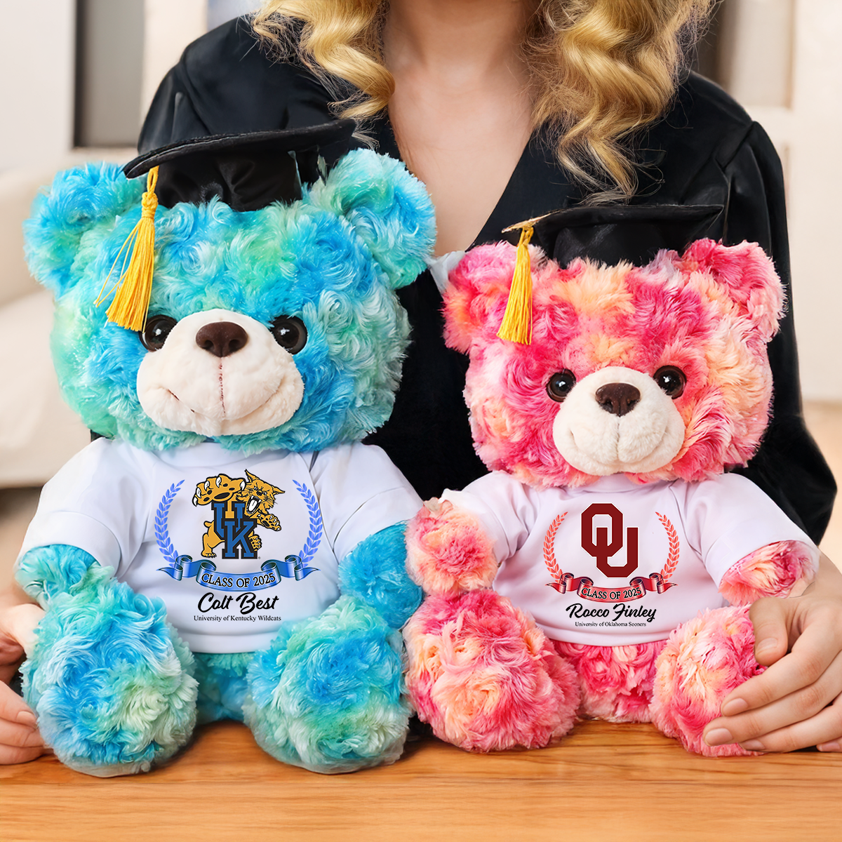 Class Of 2025 Custom Logo Graduation Teddy Bear Plush - Graduate Bear With Cap