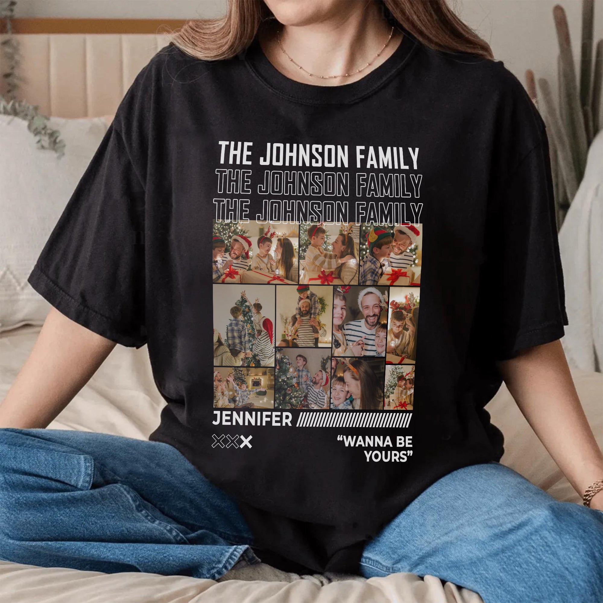 Custom Family Name and Photo Shirt - Personalized Shirt Custom T-shirt - Christmas Gift