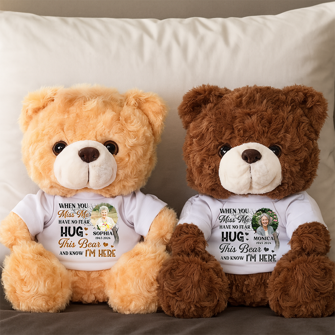 Have No Fear - Personalized Memorial Bear Plush - Custom Name and Photo Teddy Bear