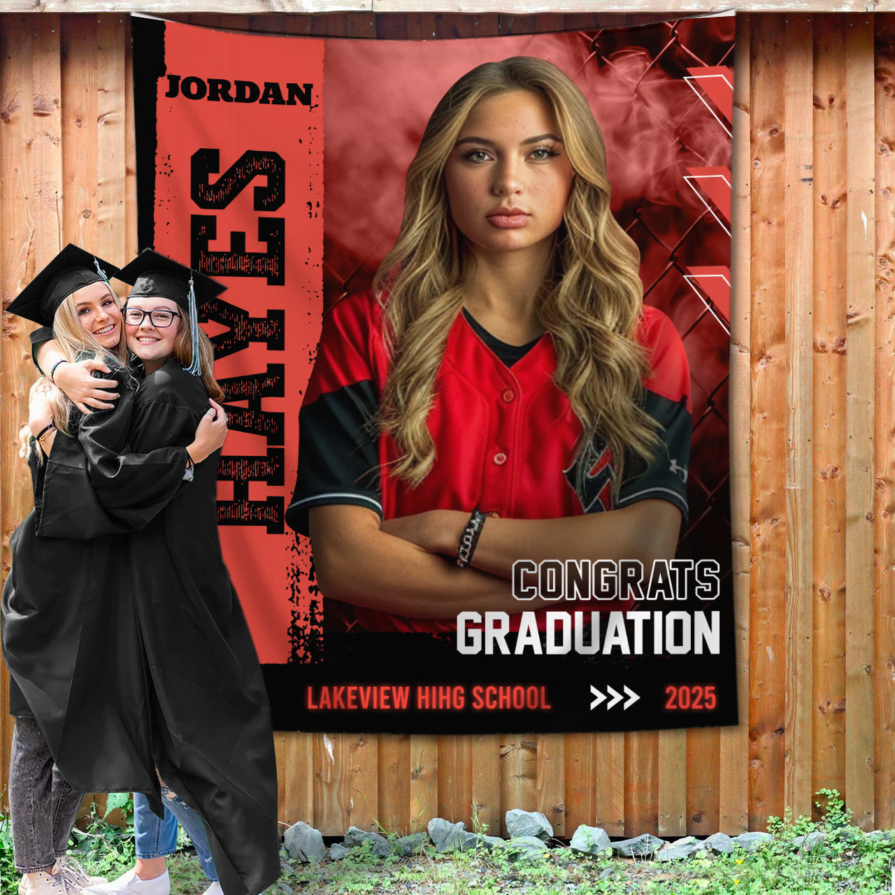 Personalized Congrats Graduation 2025 Backdrop – Custom Name & Photo Graduation Party Decorations