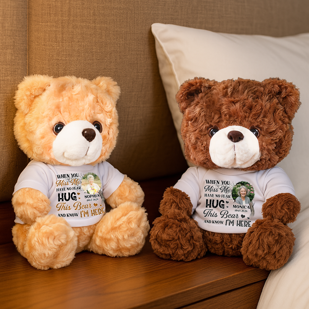 Have No Fear - Personalized Memorial Bear Plush - Custom Name and Photo Teddy Bear
