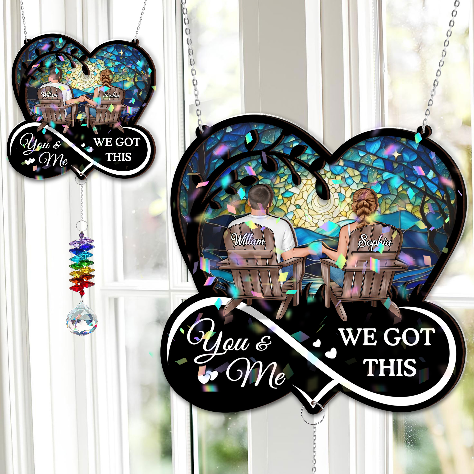I Am Always With You - Ornament Hanging Piece With Crystal Charm