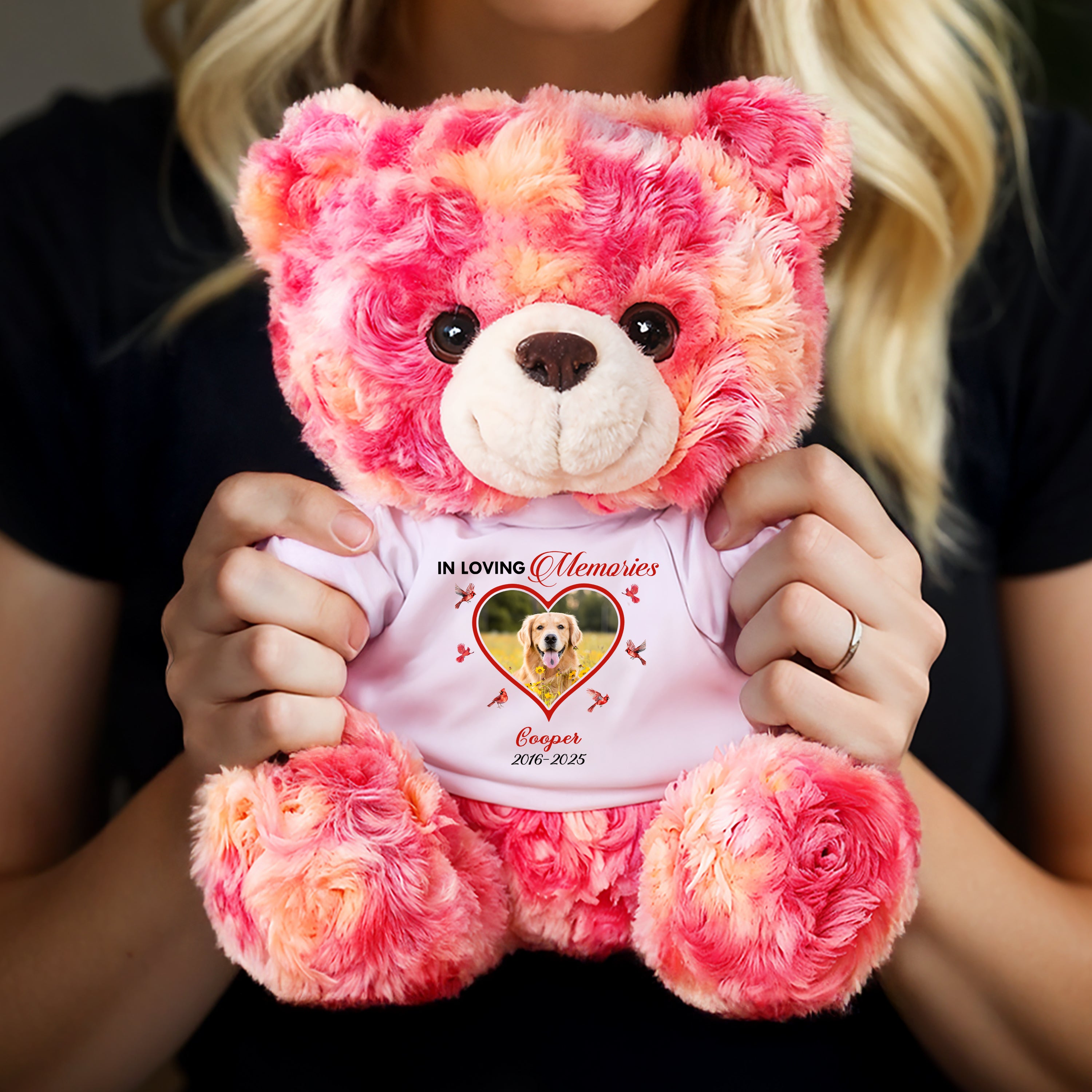 In Loving Memory - Personalized Memorial Bear Plush - Custom Name and Photo Teddy Bear