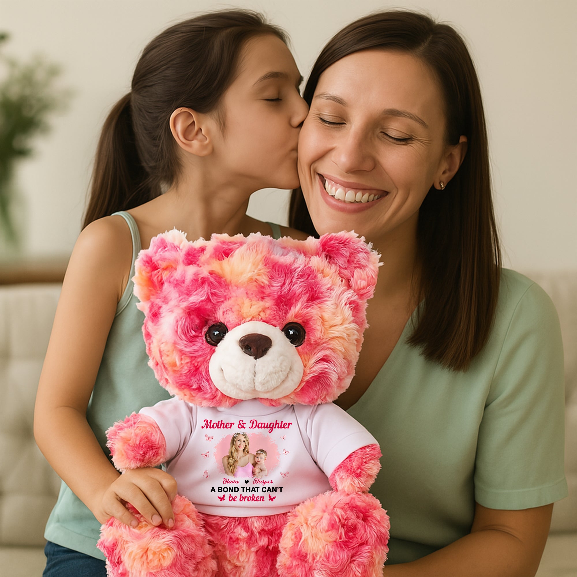 Our Family - Personalized Bear Plush - Custom Name and Photo Teddy Bear