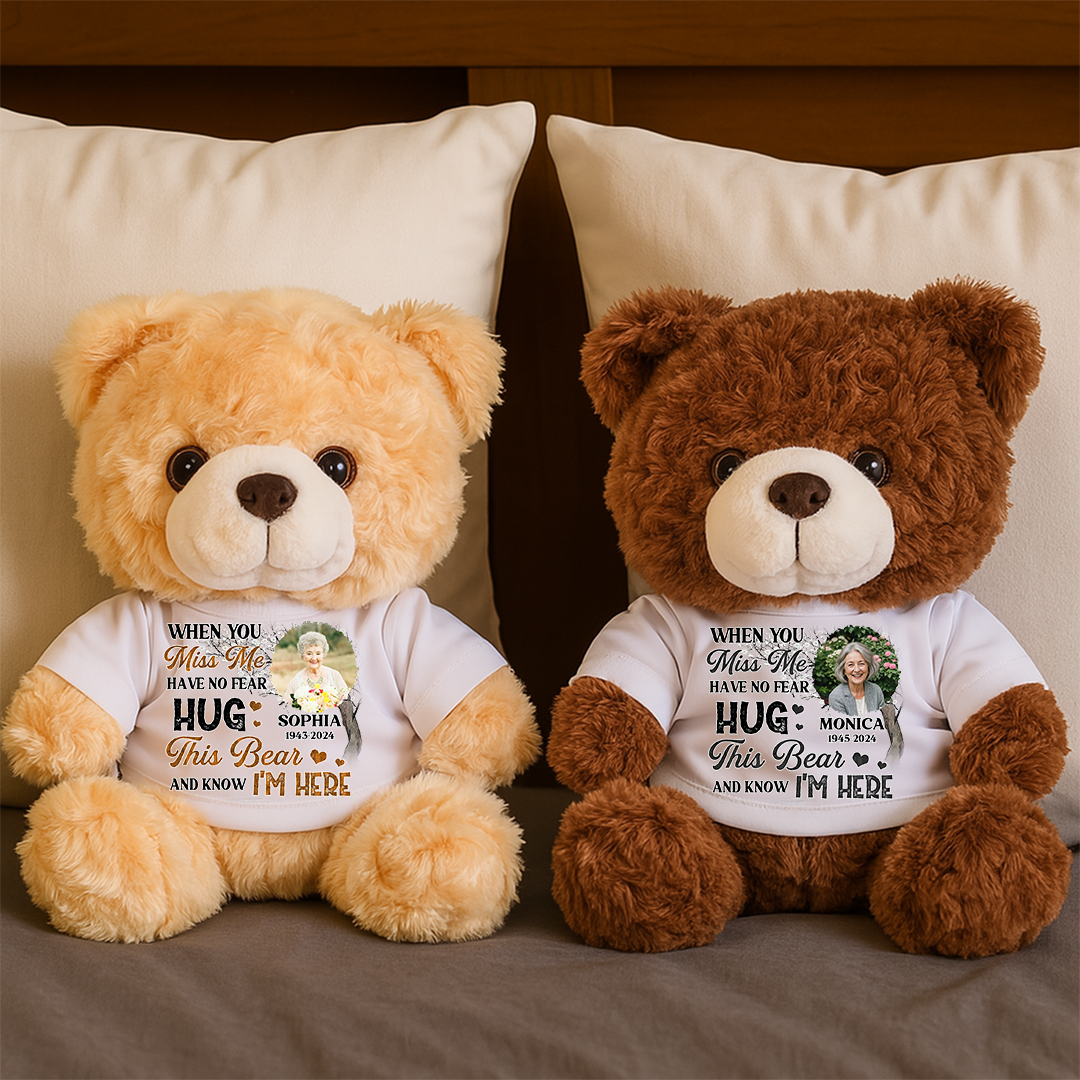 Have No Fear - Personalized Memorial Bear Plush - Custom Name and Photo Teddy Bear