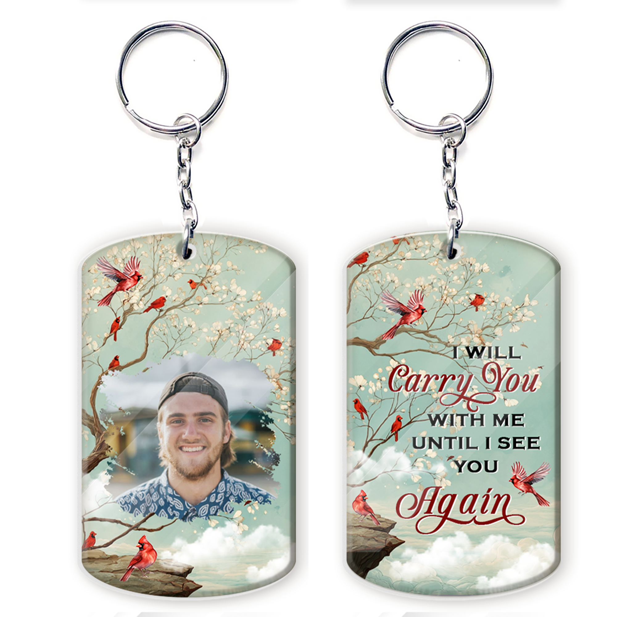Custom Photo I'll Carry You Personalized Keychain - Memorial Gift For Family