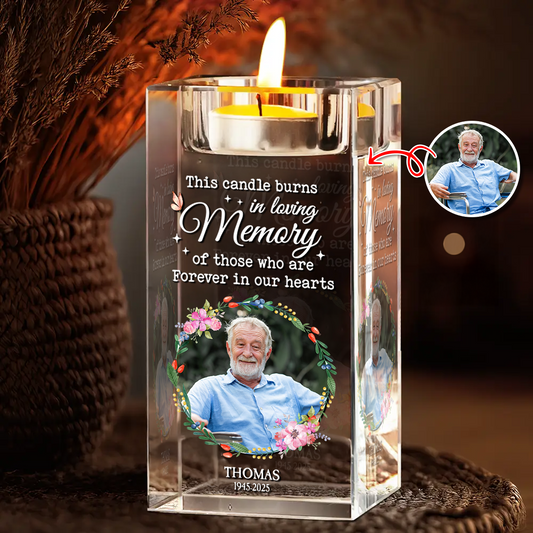 In Loving Memory  - Personalized Crystal Candle Holder