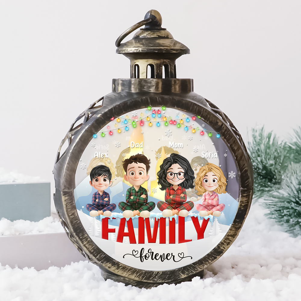 Family Forever - Custom Name and Appearance - Personalized Candlelight Lantern Ornament