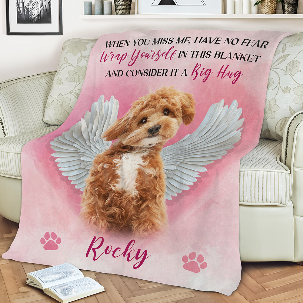A Big Hug - Custom Pet Memorial Gift - Personalized Memorial Custom Blanket