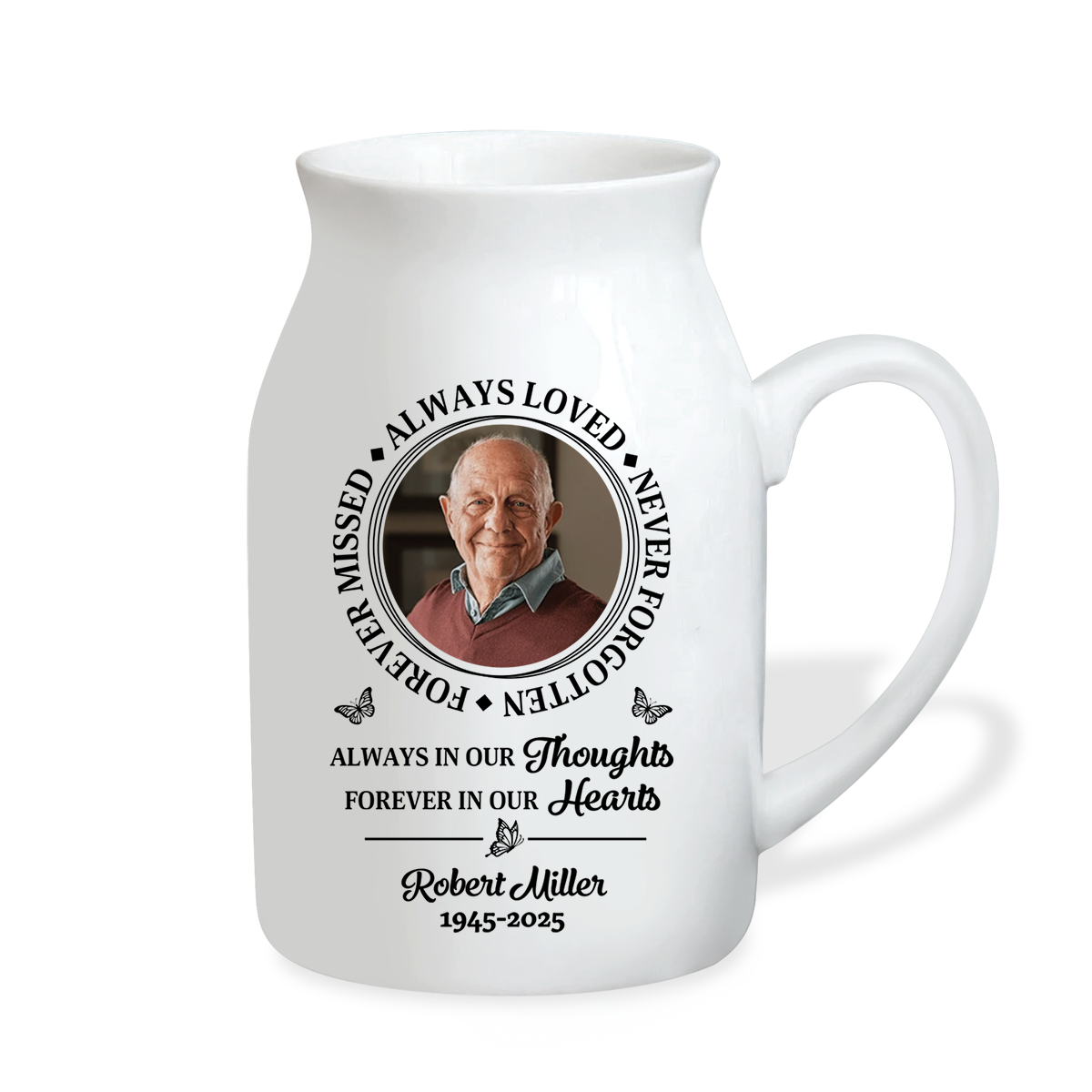 Always Loved - Personalized Ceramic Flower Vase - Sympathy Gift