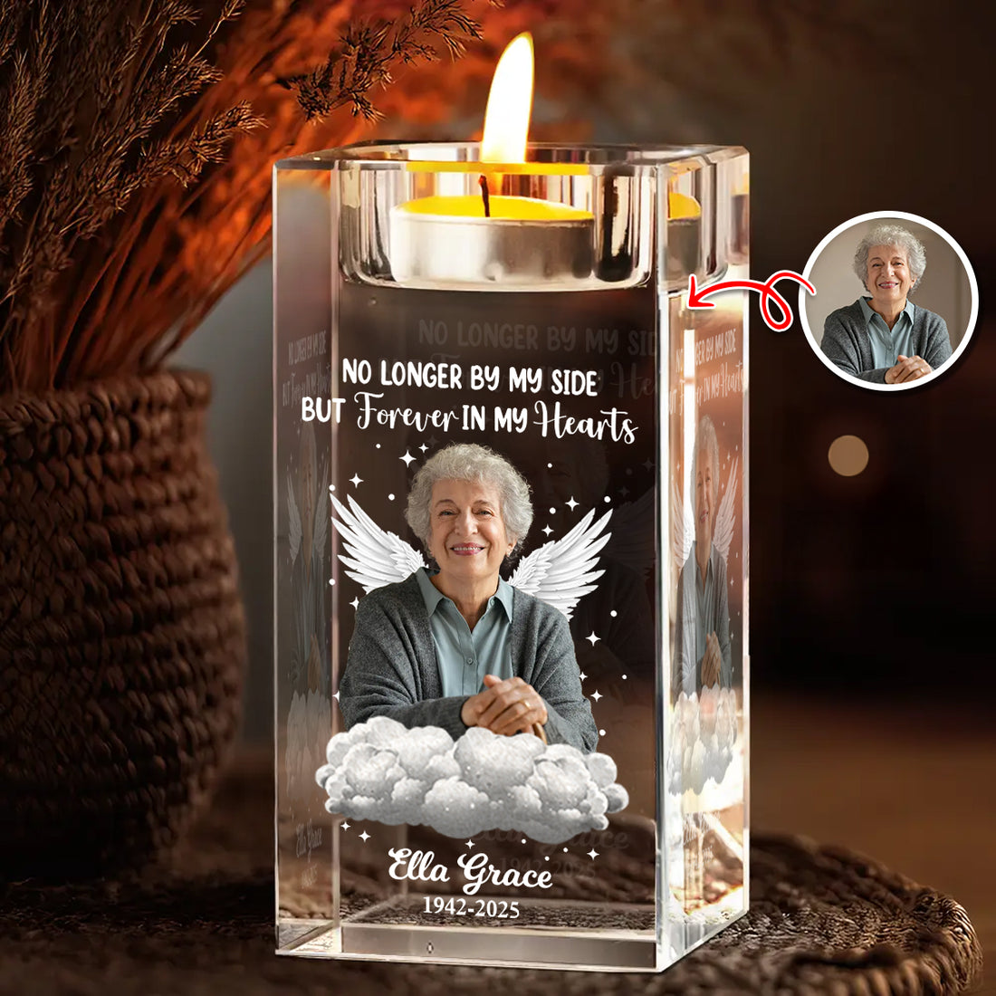 Your Light Will Always Shine  - Personalized Crystal Candle Holder