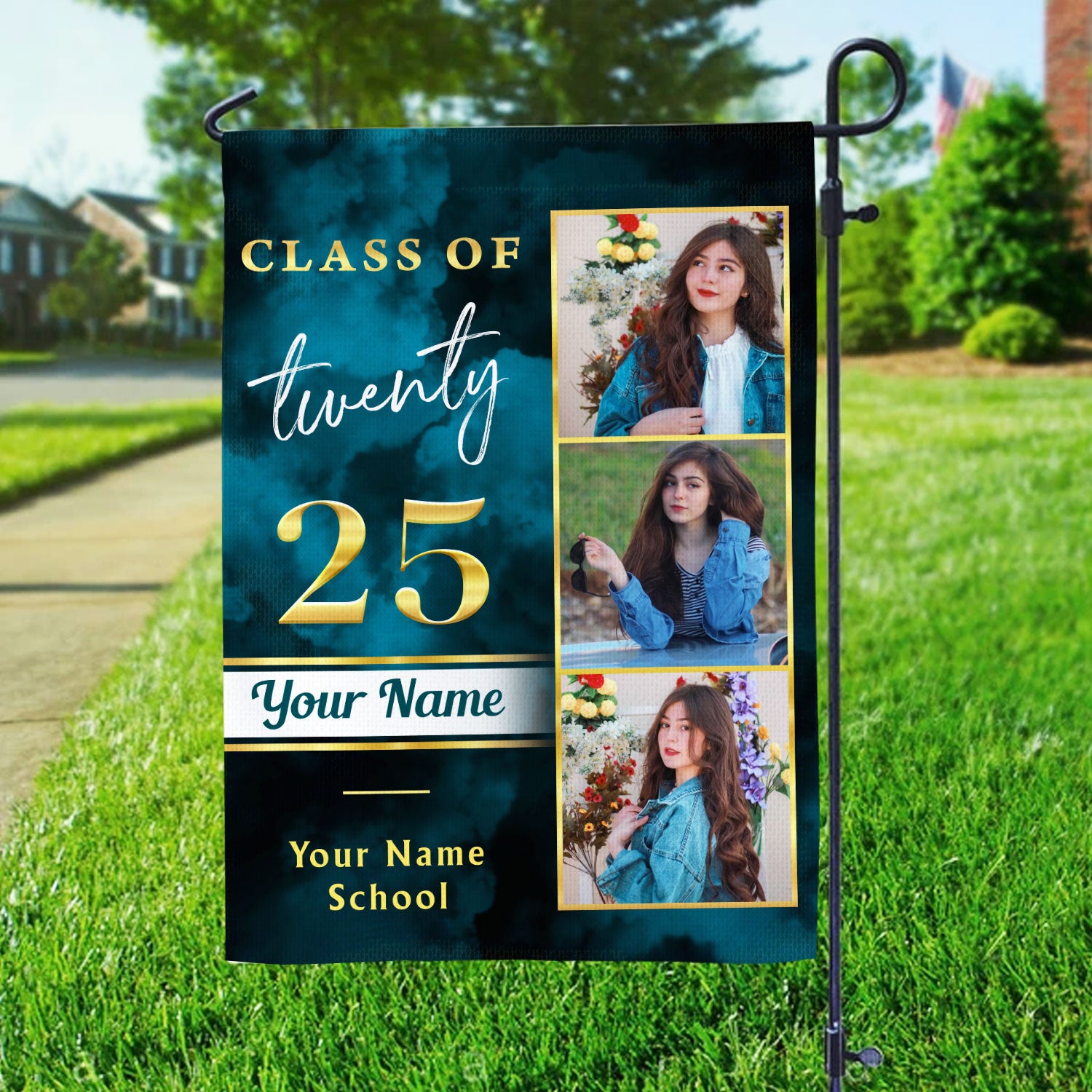 Personalized Class Class Of Twenty 25 Flag, Custom Photo Congrats Grad Gift, Graduation Decorations