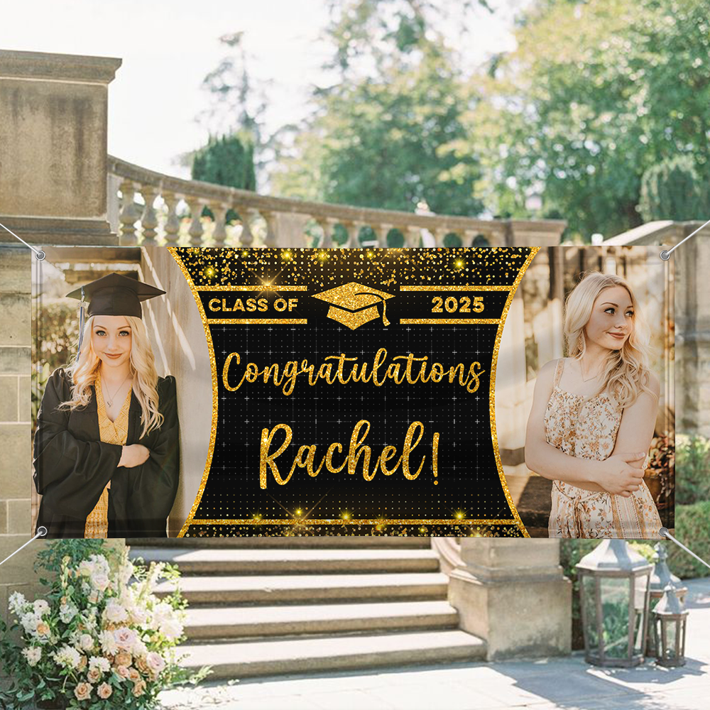 Congratulations Class Of 2025 Personalized Banner Custom Graduation Decor Gift